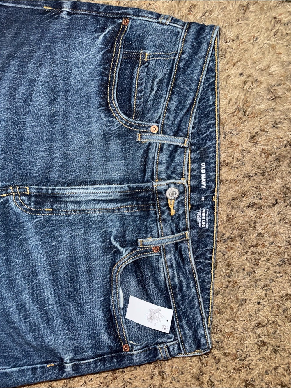 Old Navy womens Dark Blue Relaxed Straight Jeans - Picture 4 of 4